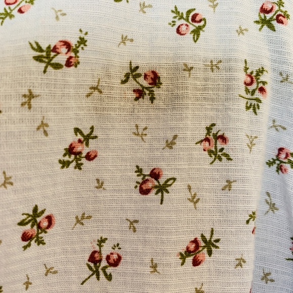 Rochelle Behrens The Shirt Blue Ditsy Floral Small Tiered Sleeve Boho Prairie - Picture 8 of 15